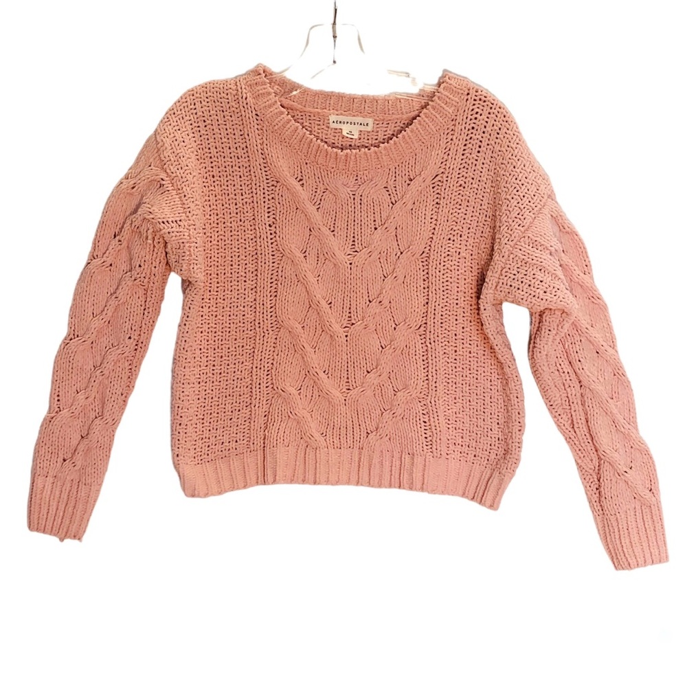 Aeropostale rosey pink super soft chenille sweater size extra small